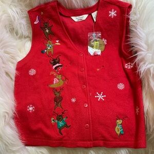 Bechamel Festive Red Knit vest